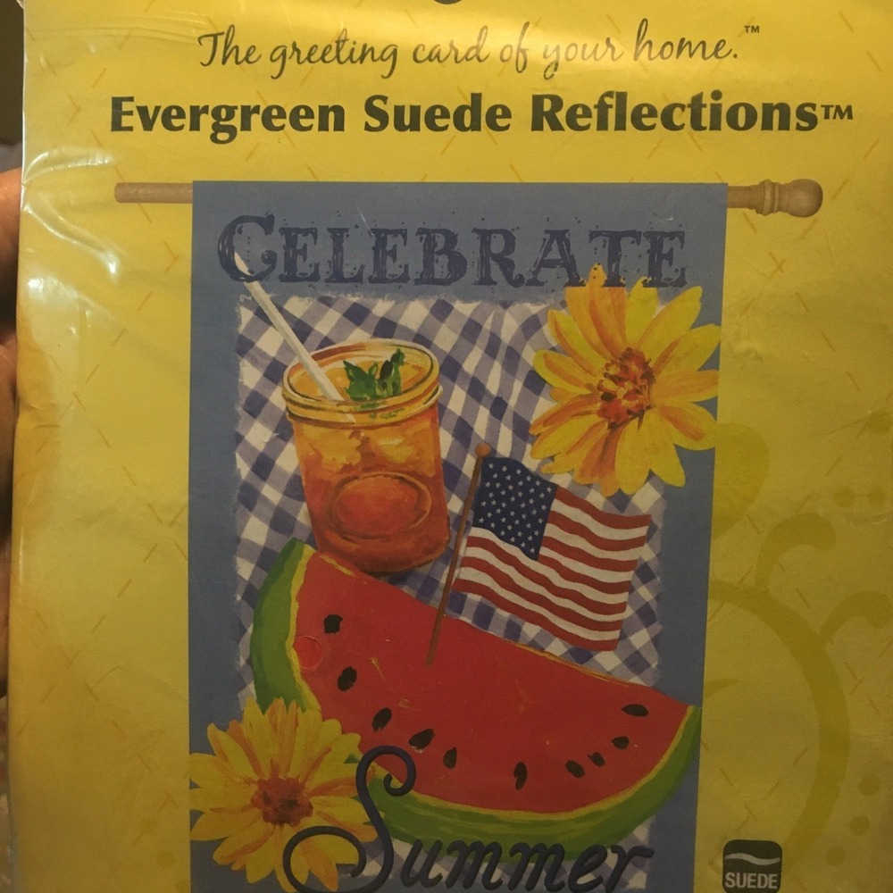 Evergreen Suede Reflections Summer Decorative Flag 29x43 Double Sided Sealed